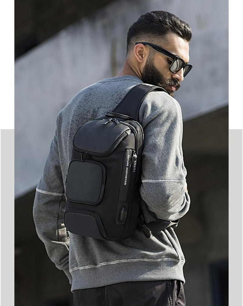 Sling Backpack Sling Bag Crossbody Backpack Shoulder Casual Daypack Rucksack for Men